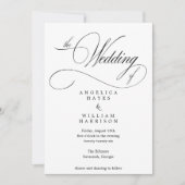 KLASSIEKE ELEGANTE ZWARTE EN WITTE WEDDINVITATIE KAART (Voorkant)