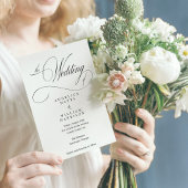 KLASSIEKE ELEGANTE ZWARTE EN WITTE WEDDINVITATIE KAART