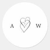 KLASSIEKE ELEGANTE ZWARTE EN WITTE WEDDRUKKEN RONDE STICKER (Voorkant)