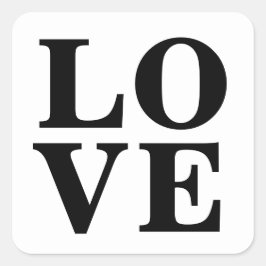 Klassieke Elegante Zwarte Liefde Typografie Tekst Vierkante Sticker