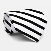 Klassieke elegante zwarte witte strepen Solid Colo Stropdas (Opgerold)