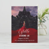 Klassieke elegantie 18e verjaardag uitnodiging (Staand voorkant)