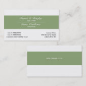 Klassieke elegantie Bleek groen en wit Visitekaartje (Voorkant / Achterkant)