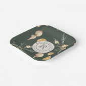 Klassieke Elegantie: Chique Monogrammed Kerstmis Papieren Bordje (Gebogen)