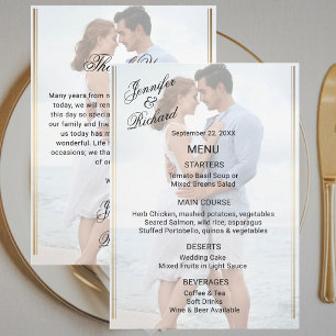 Klassieke Elegantie Foto & Dankjewel Huwelijk Menu