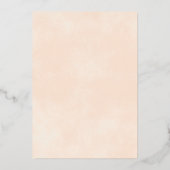 Klassieke elegantie gemarmerde Perzikpleistergoud Folie Uitnodiging (Achterkant)