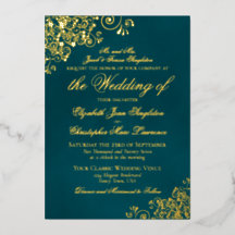 Klassieke Elegantie Goud op Donker Teal Formele Br