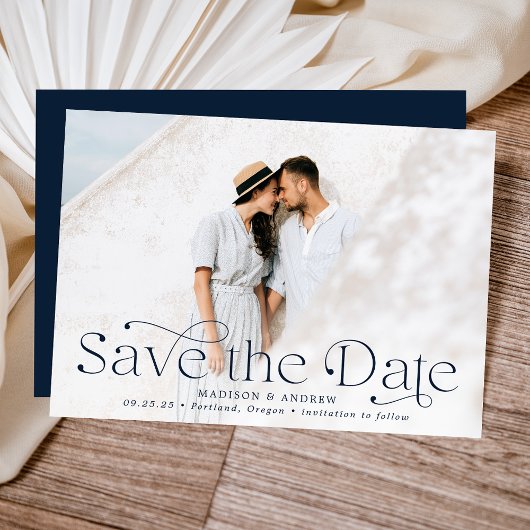 Klassieke Elegantie Horizontale Foto Save The Date