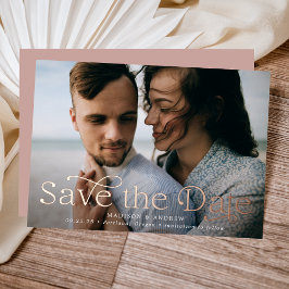 Klassieke Elegantie Horizontale Foto Save the Date Folie Uitnodiging