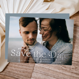 Klassieke Elegantie Horizontale Foto Save the Date Folie Uitnodiging