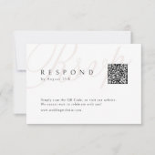 Klassieke Elegantie Kalligrafie Bruiloft QR-code RSVP Kaartje (Voorkant)