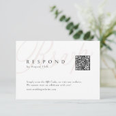 Klassieke Elegantie Kalligrafie Bruiloft QR-code RSVP Kaartje (Staand voorkant)