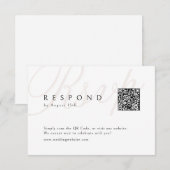Klassieke Elegantie Kalligrafie Bruiloft QR-code RSVP Kaartje (Voorkant / Achterkant)
