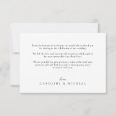 Klassieke Elegantie Kalligrafie Monogram Bruiloft Bedankkaart (Achterkant)