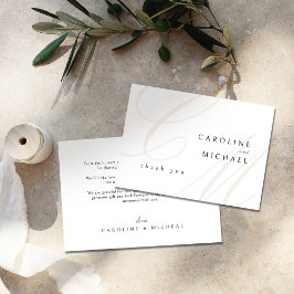 Klassieke Elegantie Kalligrafie Monogram Bruiloft Bedankkaart