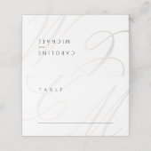 Klassieke Elegantie Kalligrafie Monogram Bruiloft Plaatskaartje (Buitenkant ongevouwen)