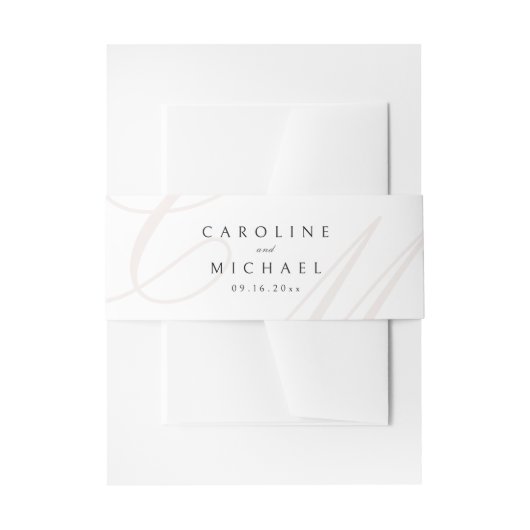 Klassieke Elegantie Kalligrafie Monogram Bruiloft Uitnodigingen Wikkel (Voorkant Voorbeeld)