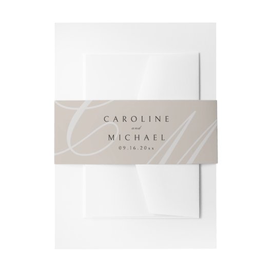 Klassieke Elegantie Kalligrafie Monogram Bruiloft Uitnodigingen Wikkel (Voorkant Voorbeeld)