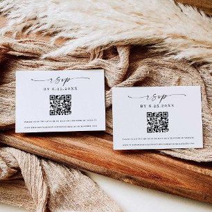 Klassieke Elegantie Moderne Trouw RSVP QR-code Kaart