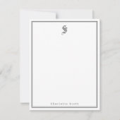 Klassieke elegantie monogram gepersonaliseerd brie notitiekaartje (Voorkant)