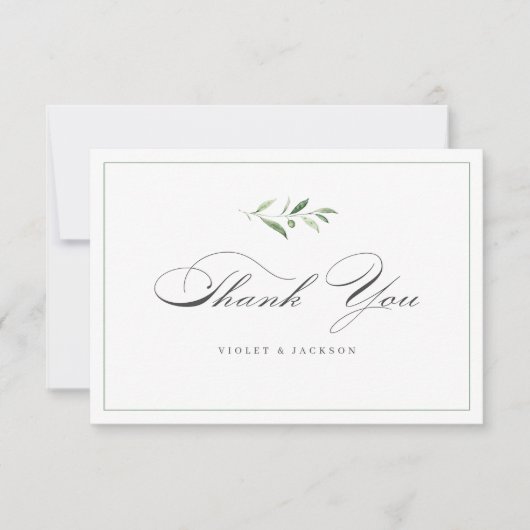 Klassieke elegantie script Eenvoudig groen bedankt (Voorkant)