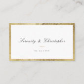 Klassieke Elegantie Script Eenvoudige bruiloft pla Plaatskaartje (Achterkant)