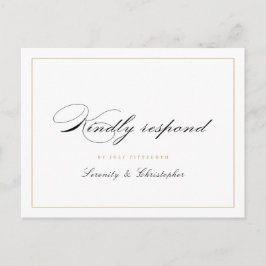 Klassieke Elegantie Script Eenvoudige bruiloft RSV Uitnodiging Briefkaart