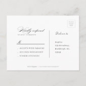 Klassieke Elegantie Script Eenvoudige bruiloft RSV Uitnodiging Briefkaart (Achterkant)