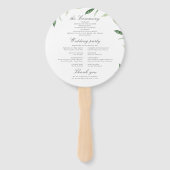 Klassieke Elegantie Script groen bruiloft programm Handwaaier (Achterkant)