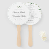 Klassieke Elegantie Script groen bruiloft programm Handwaaier (Voorkant en achterkant)