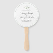 Klassieke Elegantie Script groen bruiloft programm Handwaaier (Voorkant)