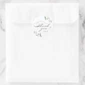 Klassieke Elegantie Script Groene Dank Je Ronde Sticker (Tas)