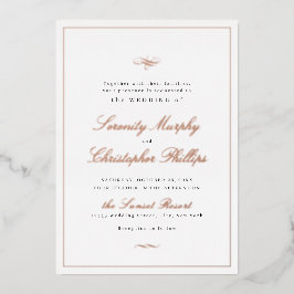 Klassieke Elegantie Script Roze Goud Eenvoudige Tr Folie Uitnodiging