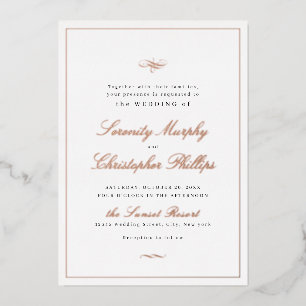 Klassieke Elegantie Script Roze Goud Eenvoudige Tr Folie Uitnodiging