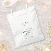 Klassieke elegantie script Simple Greenery Wedding Bedankzakje (Geknipt)