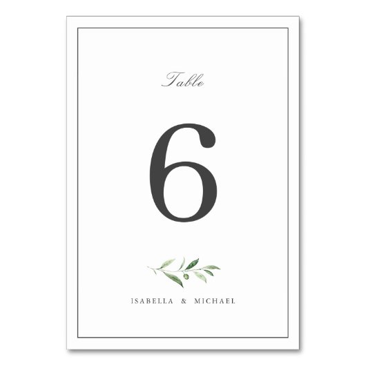 Klassieke elegantie script Simple Greenery Wedding Kaart (Achterkant)