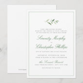 Klassieke elegantie script Simple Greenery Wedding Kaart (Voorkant / Achterkant)