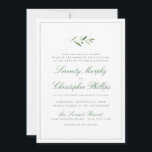 Klassieke elegantie script Simple Greenery Wedding Kaart<br><div class="desc">Deze elegante trouwuitnodiging bevat een klassiek script en een simpel groen ontwerp voor waterverf,  omringd door een dun lijst,  geweldig voor klassieke bruiloft,  vintage bruiloft,  lenteverbruiloft of zomerbruiloft. Alle overeenkomende stukken in collectie bekijken</div>
