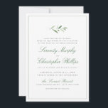 Klassieke elegantie script Simple Greenery Wedding Kaart<br><div class="desc">Deze elegante trouwuitnodiging bevat een klassiek script en een simpel groen ontwerp voor waterverf,  omringd door een dun lijst,  geweldig voor klassieke bruiloft,  vintage bruiloft,  lenteverbruiloft of zomerbruiloft. Alle overeenkomende stukken in collectie bekijken</div>