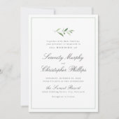 Klassieke elegantie script Simple Greenery Wedding Kaart (Voorkant)