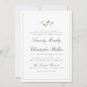 Klassieke elegantie script Simple Greenery Wedding Kaart (Voorkant)