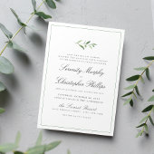 Klassieke elegantie script Simple Greenery Wedding Kaart