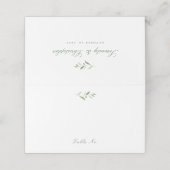 Klassieke elegantie script Simple Greenery Wedding Plaatskaartje (Buitenkant ongevouwen)