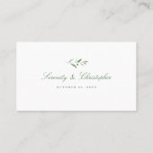Klassieke elegantie script Simple Greenery Wedding Plaatskaartje (Achterkant)