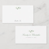Klassieke elegantie script Simple Greenery Wedding Plaatskaartje (Voorkant / Achterkant)