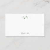 Klassieke elegantie script Simple Greenery Wedding Plaatskaartje (Voorkant)