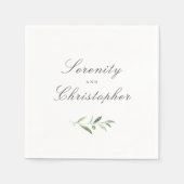 Klassieke elegantie script Simple Greenery Wedding Servet (Voorkant)