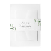 Klassieke elegantie script Simple Greenery Wedding Uitnodigingen Wikkel (Voorkant Voorbeeld)