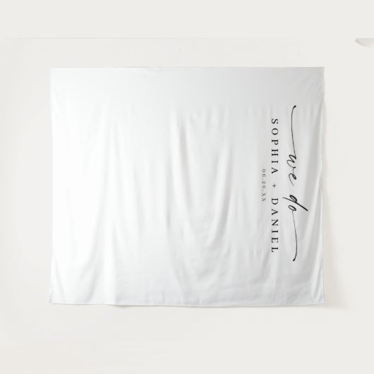 Klassieke Elegantie We Do Trouw Achtergrond Banner Wandkleed (Voorkant (horizontaal))