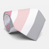 Klassieke Elegantie Zachte Pastel Roze Grijze Stre Stropdas (Opgerold)